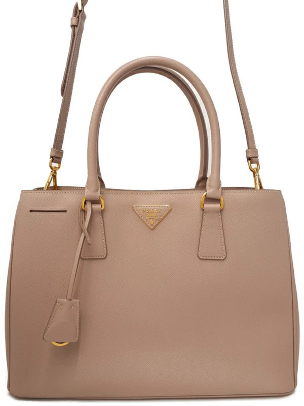 Prada Galleria Saffiano leather tote bag triangular Pink